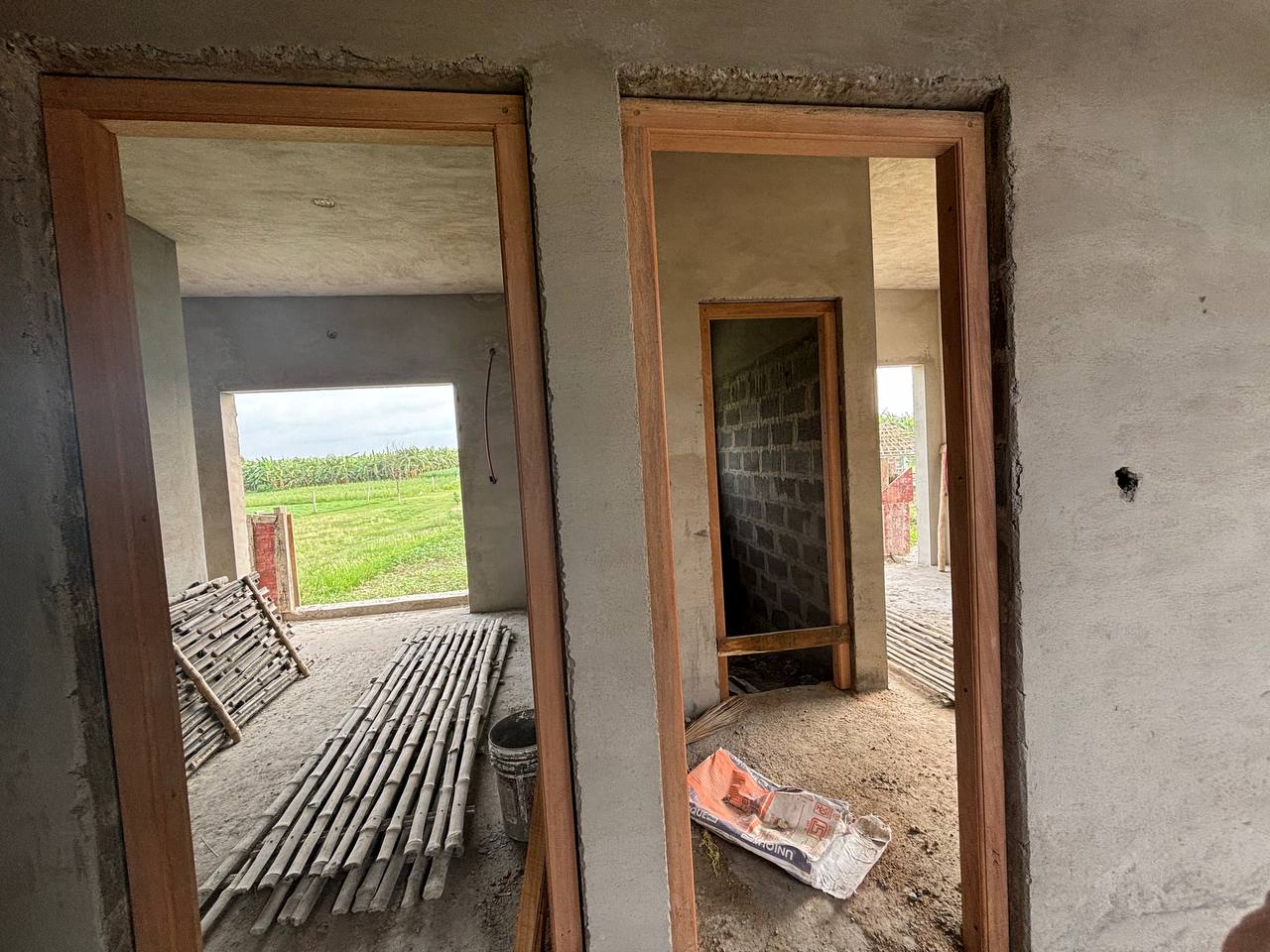 Entrance to the two other rooms on the north side both having clear view of the Sri Sri Krishna Balarama Temple and Geeta Pathshala Gurukula.